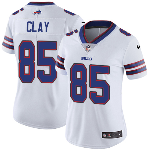 Nike Bills #85 Charles Clay White Women's Stitched NFL Vapor Untouchable Limited Jersey